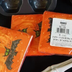Bats Party Snack Size Cocktail Napkins 18 - 2 Ply Set of 3 NIP New